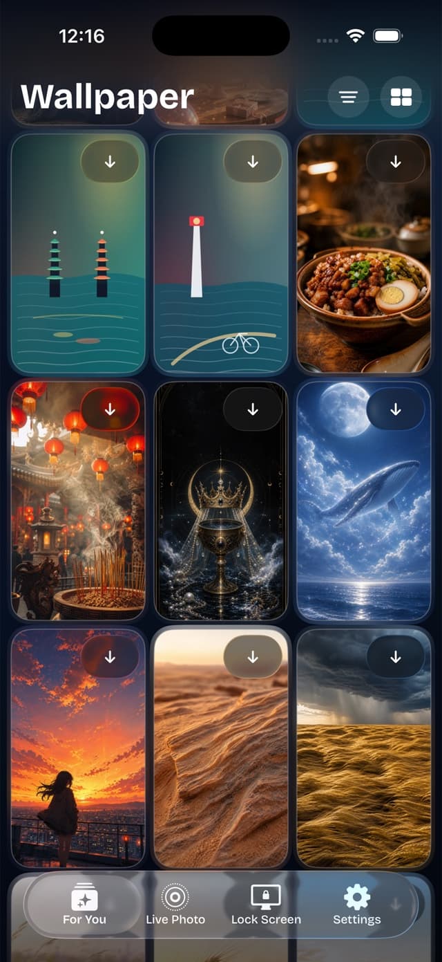 2Live feed — lanterns, moonlit sea and nature 4K wallpapers