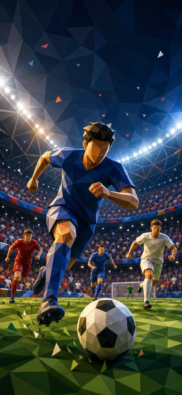Low-poly World Cup vibe