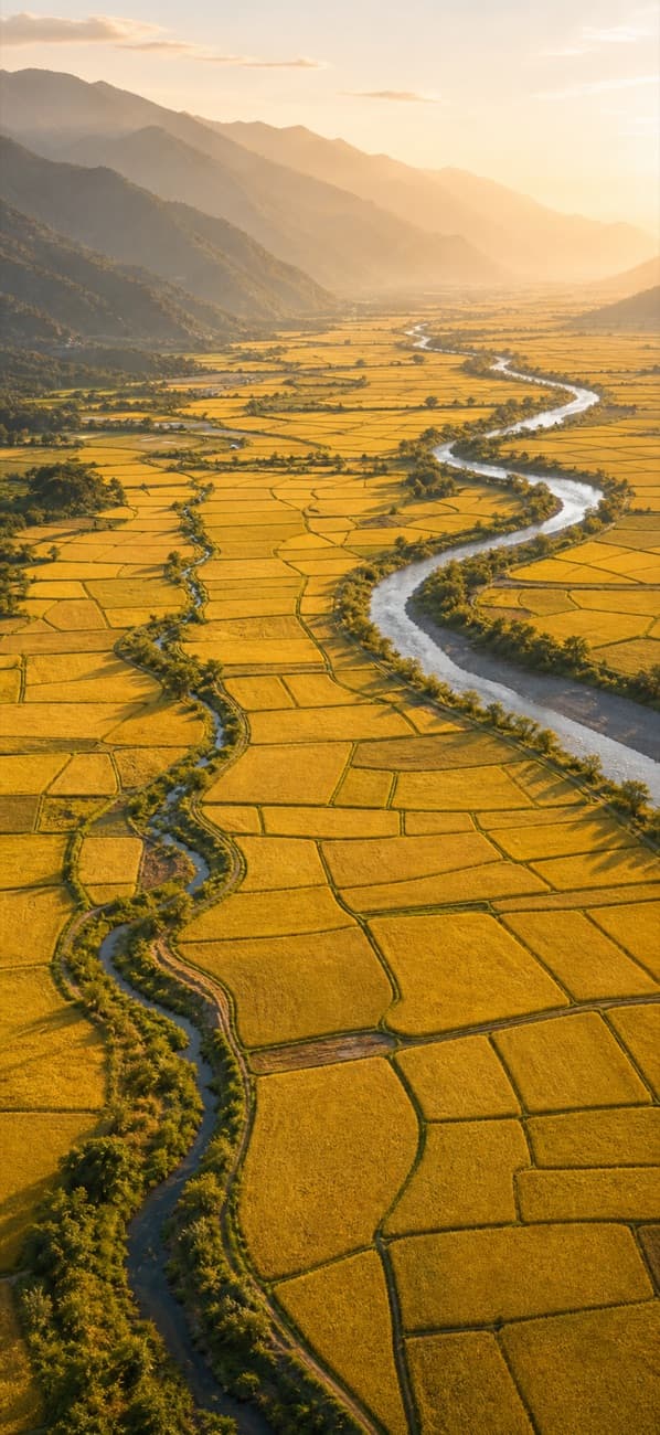 Chishang golden rice harvest, Taitung