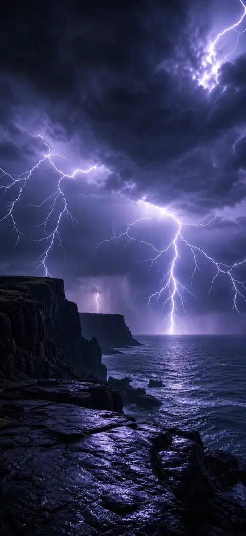 Night storm silhouette — weather 4K wallpaper for iPhone and Android (2026)